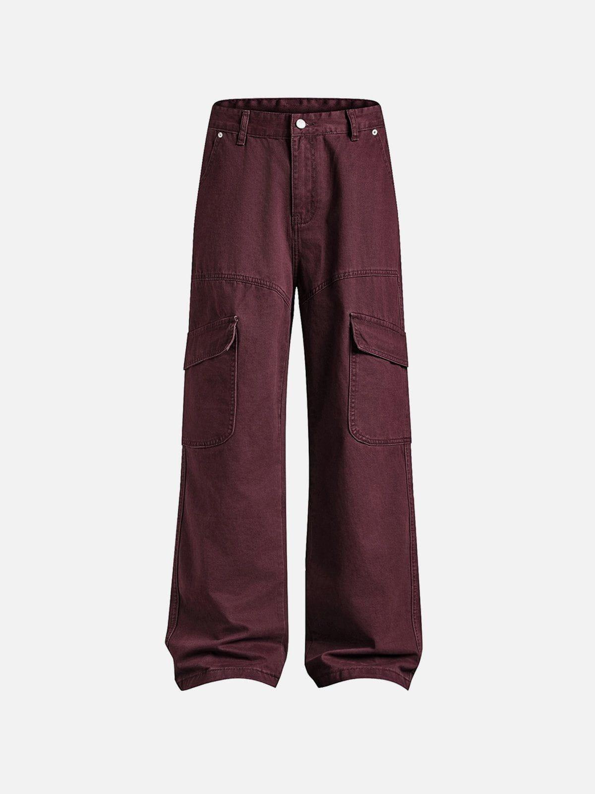 Concert Outfit Burgundy Multi Pocket Jeans Concert Outfit Burgundy Multi Pocket Jeans