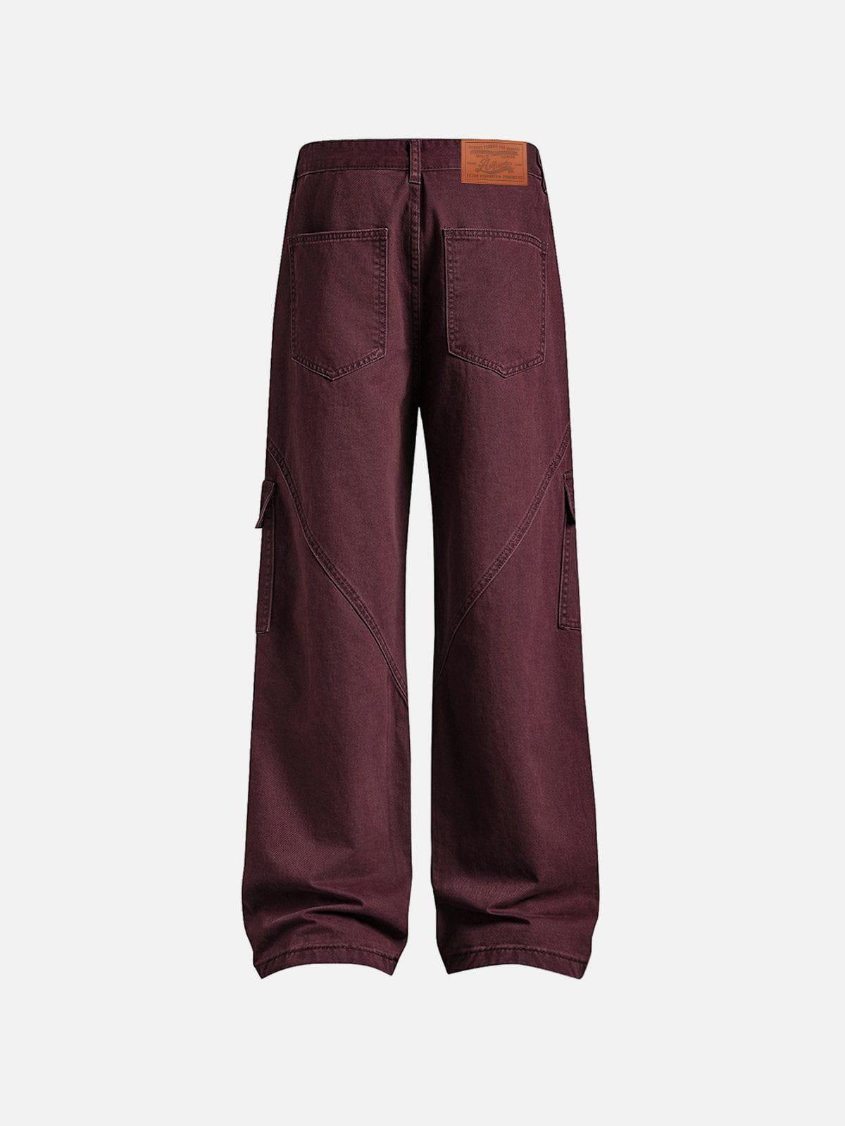 Concert Outfit Burgundy Multi Pocket Jeans Concert Outfit Burgundy Multi Pocket Jeans