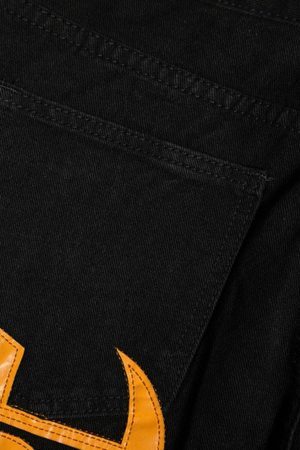 Concert Outfit Burning Text Embroidered Letters Jeans