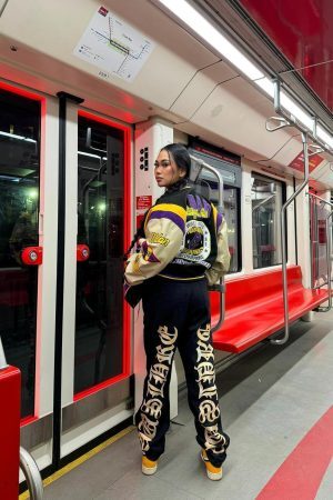 Concert Outfit Burning Text Embroidered Letters Jeans