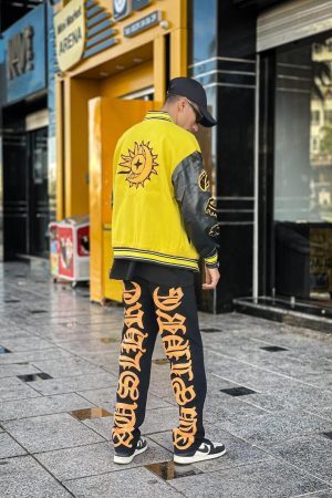 Concert Outfit Burning Text Embroidered Letters Jeans