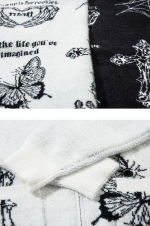 Concert Outfit Butterfly Cross Knit Cardigan