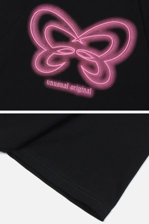 Concert Outfit Butterfly Embroidery Tee