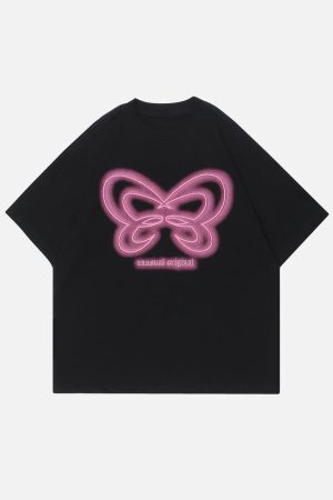 Concert Outfit Butterfly Embroidery Tee