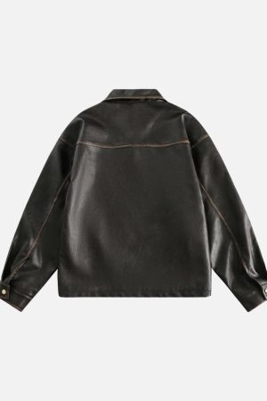 Concert Outfit Butterfly Faux Leather Jacket