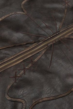 Concert Outfit Butterfly Faux Leather Jacket