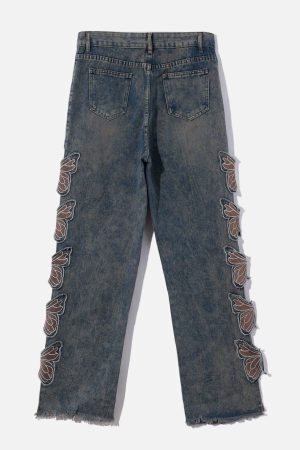 Concert Outfit Butterfly Leg Cutout Jeans
