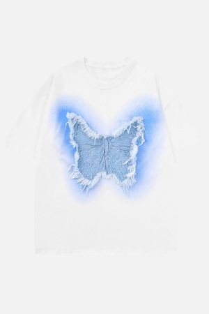 Concert Outfit Butterfly Patch Embroidered Graphic T-Shirt