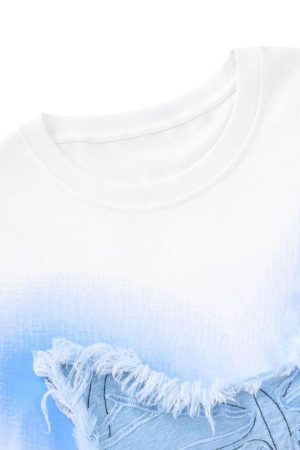 Concert Outfit Butterfly Patch Embroidered Graphic T-Shirt