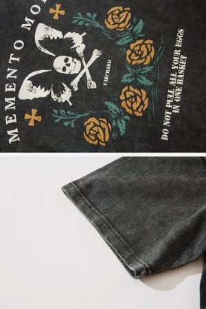 Concert Outfit Butterfly Skull Print Tee