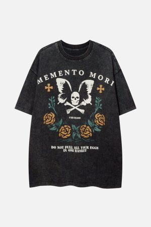 Concert Outfit Butterfly Skull Print Tee