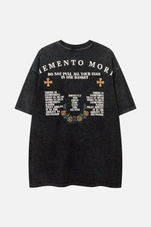 Concert Outfit Butterfly Skull Print Tee