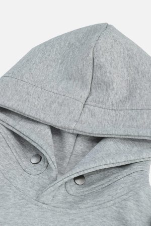 Concert Outfit Button Deconstructive Hoodie