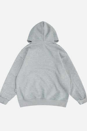 Concert Outfit Button Deconstructive Hoodie