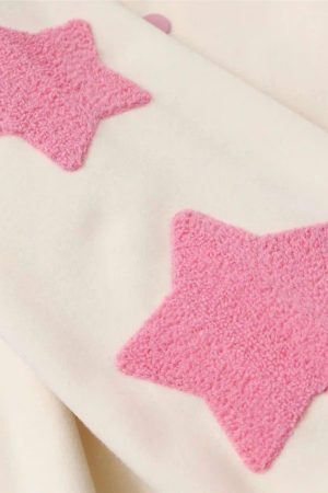 Concert Outfit Buttoned Star Embroidered Baseball Jacket