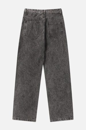 Concert Outfit Cambered Patchwork Straight-Leg Jeans