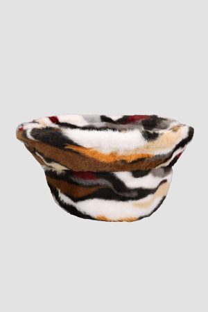 Concert Outfit Camo Stripe Plush Vintage Bucket Hat