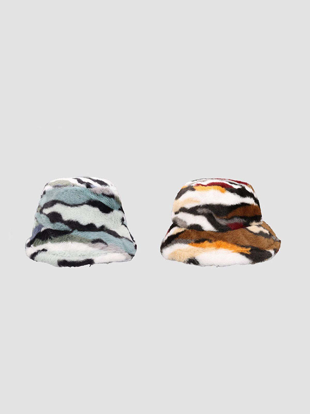 Concert Outfit Camo Stripe Plush Vintage Bucket Hat Concert Outfit Camo Stripe Plush Vintage Bucket Hat