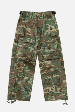 Concert Outfit Camouflage Adjustable Belt Cargo Pants