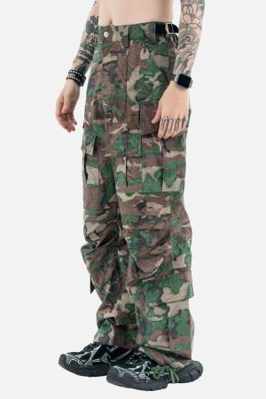 Concert Outfit Camouflage Adjustable Belt Cargo Pants