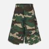 Concert Outfit Camouflage Buckle Waist Cropped Cargo Shorts