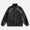 Concert Outfit Camouflage Diamond Patchwork Jacket