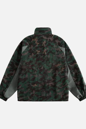 Concert Outfit Camouflage Diamond Patchwork Jacket