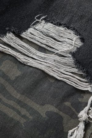 Concert Outfit Camouflage Distressed Jeans