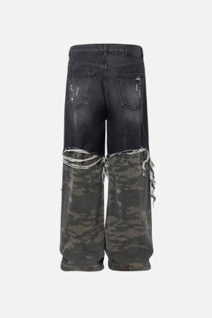 Concert Outfit Camouflage Distressed Jeans