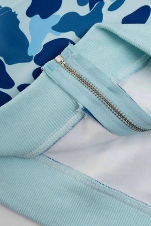 Concert Outfit Camouflage Double Cap Design Hoodie