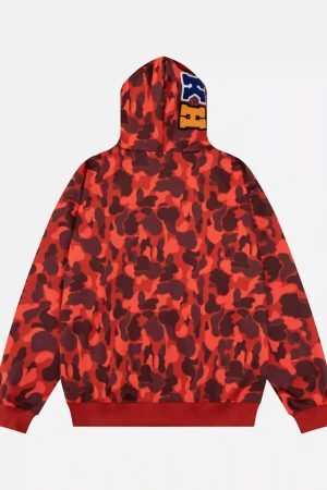 Concert Outfit Camouflage Double Cap Design Hoodie