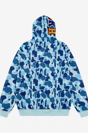 Concert Outfit Camouflage Double Cap Design Hoodie