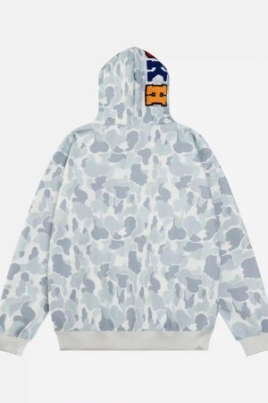 Concert Outfit Camouflage Double Cap Design Hoodie