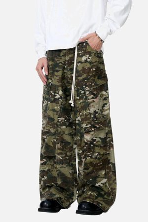 Concert Outfit Camouflage Drawstring Cargo Pants