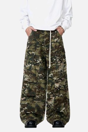 Concert Outfit Camouflage Drawstring Cargo Pants
