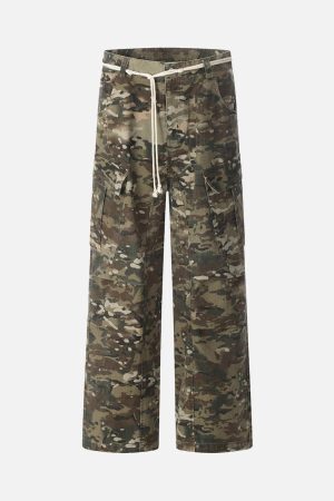 Concert Outfit Camouflage Drawstring Cargo Pants