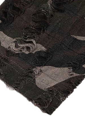 Concert Outfit Camouflage Faux Two-Piece Jersey Long Sleeve T-Shirt