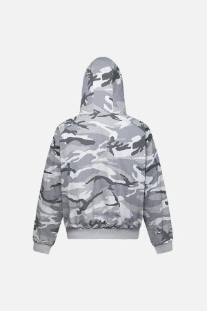 Concert Outfit Camouflage Fleece Hooded Jacket