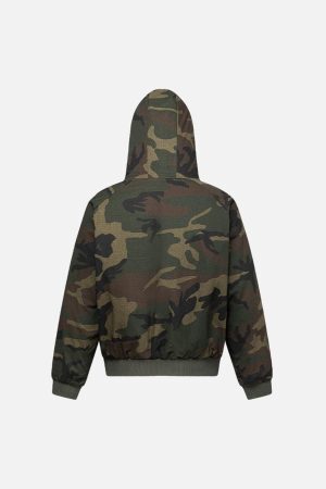 Concert Outfit Camouflage Fleece Hooded Jacket