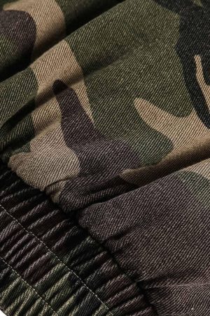 Concert Outfit Camouflage Fur Collar Hooded Quilted Jacket