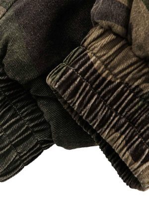 Concert Outfit Camouflage Fur Collar Hooded Quilted Jacket