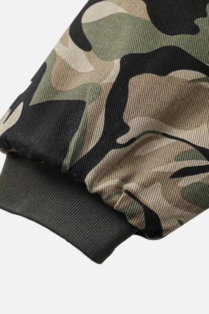 Concert Outfit Camouflage Fur Zipper Hoodie