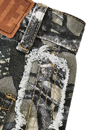 Concert Outfit Camouflage Leaf Straight Leg Pants