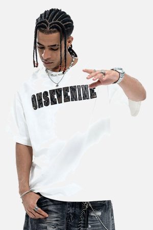 Concert Outfit Camouflage Letter Short Sleeve T-Shirt