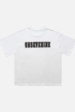 Concert Outfit Camouflage Letter Short Sleeve T-Shirt