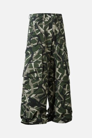 Concert Outfit Camouflage Multi-Pocket Cargo Pants