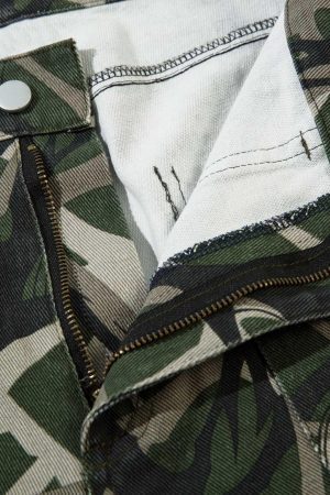 Concert Outfit Camouflage Multi-Pocket Cargo Pants