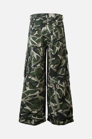 Concert Outfit Camouflage Multi-Pocket Cargo Pants