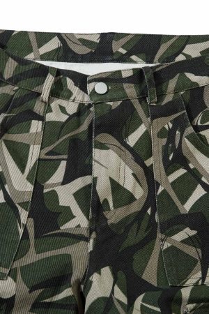Concert Outfit Camouflage Multi-Pocket Cargo Pants