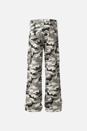 Concert Outfit Camouflage Multi Pocket Jeans